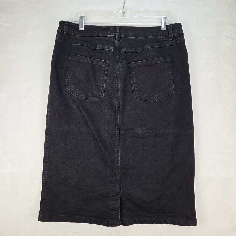 Women Within Black Denim Pencil Skirt Plus Size 12W - Picture 5 of 9